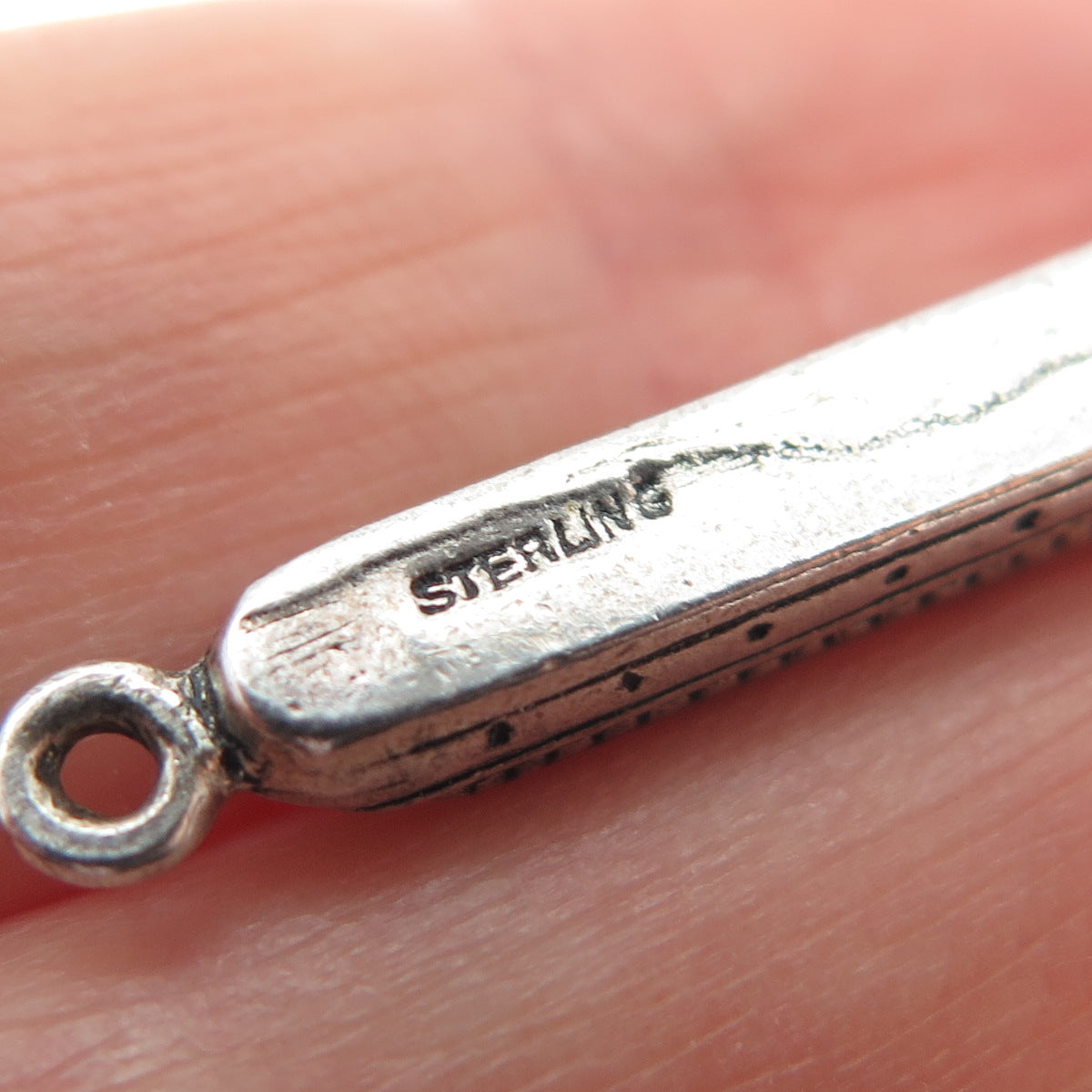 925 Sterling Silver Vintage Liner Ship Oxidized Charm Pendant