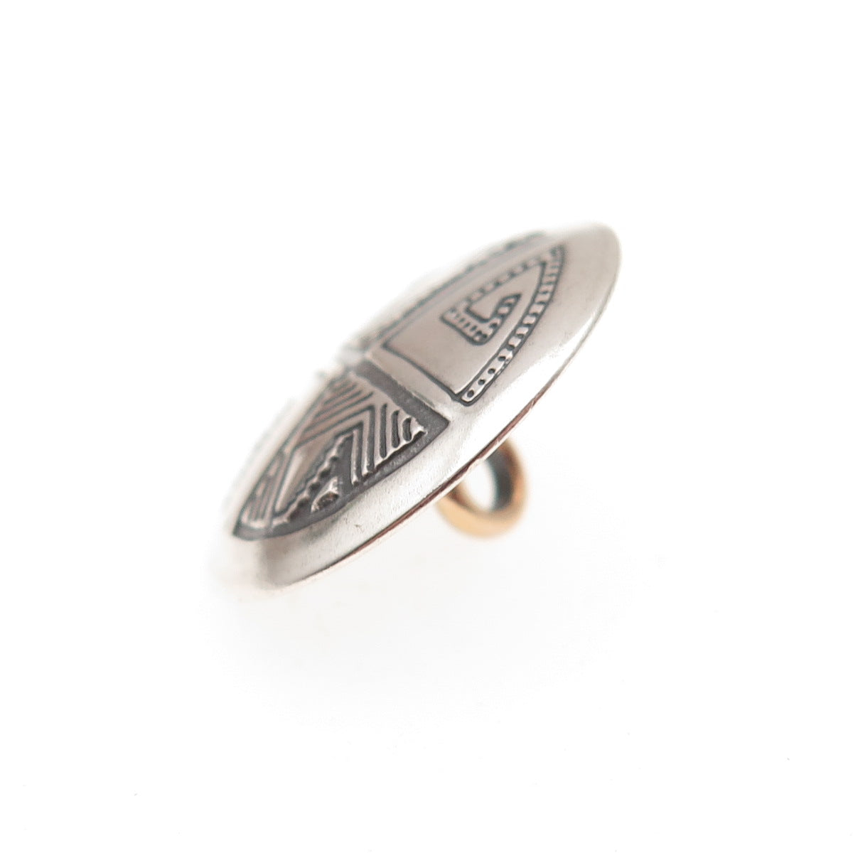 Old Pawn 925 Sterling Silver Vintage Southwestern Concho Oxidized Tribal Button