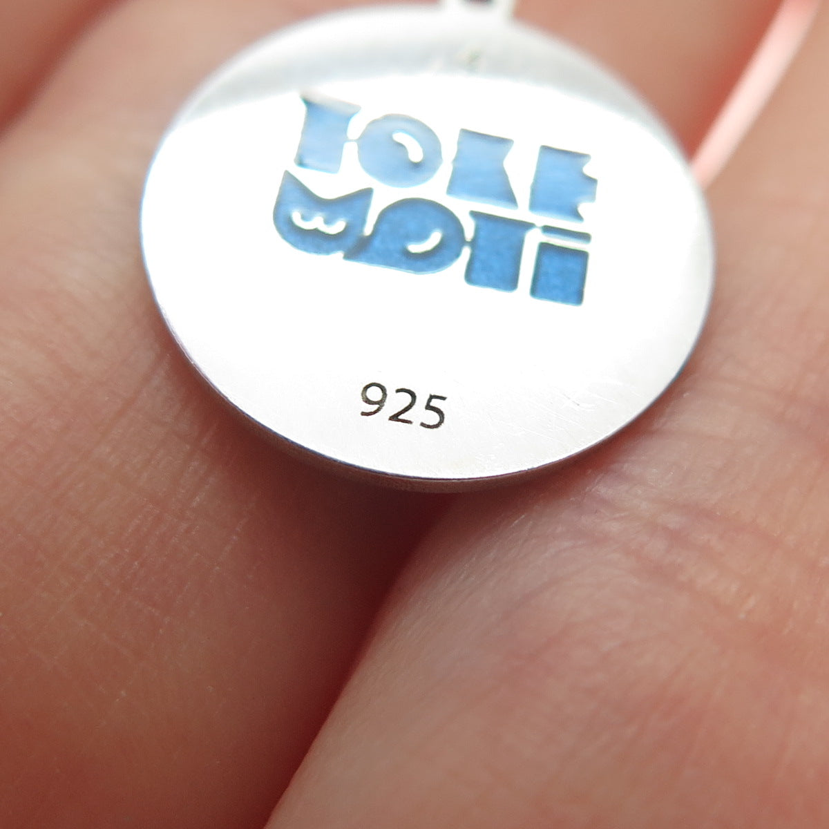 TOKEMOTI 925 Sterling Silver Blue Enamel Aries Zodiac Minimalist Charm Pendant