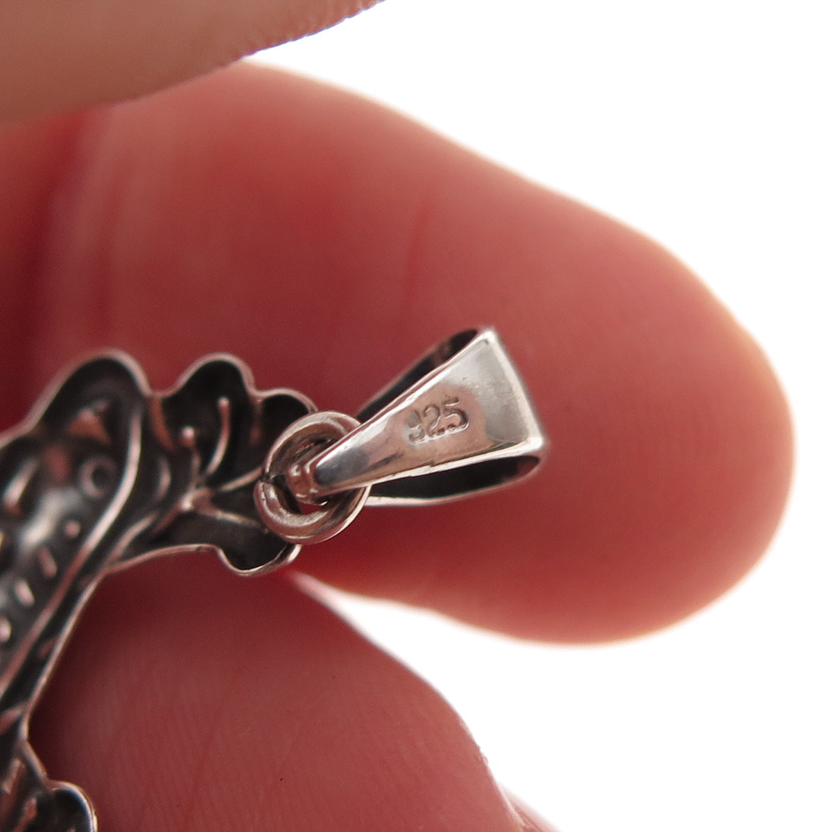 925 Sterling Silver Vintage Frog Good Luck Oxidized Charm Pendant