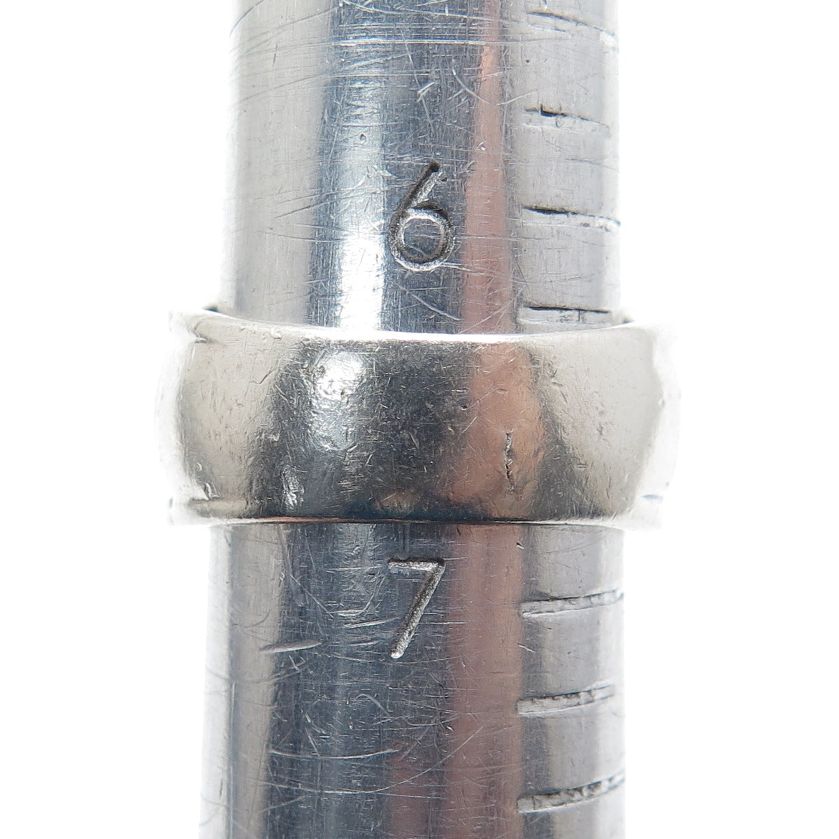 925 Sterling Silver Vintage Modernist Shell Oxidized Ring Size 6.75