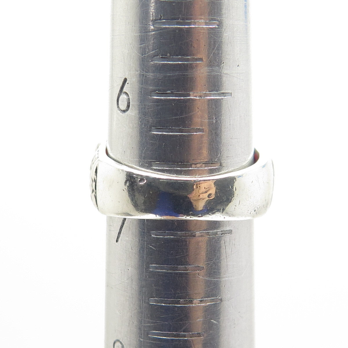 925 Sterling Silver Vintage Real Carnelian Flower Oxidized Ring Size 7