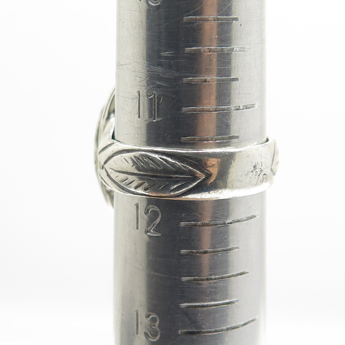 925 Sterling Silver Vintage Real Carved Agate Arabic Script Ring Size 11.75