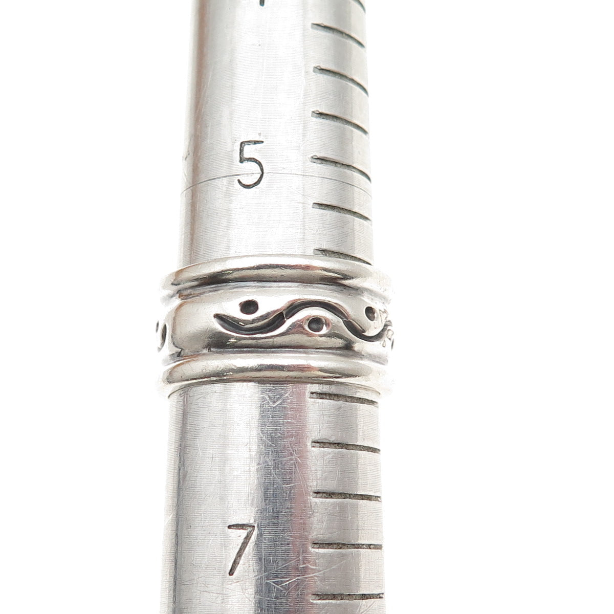 925 Sterling Silver Vintage Modernist Wave Oxidized Band Ring Size 6.25