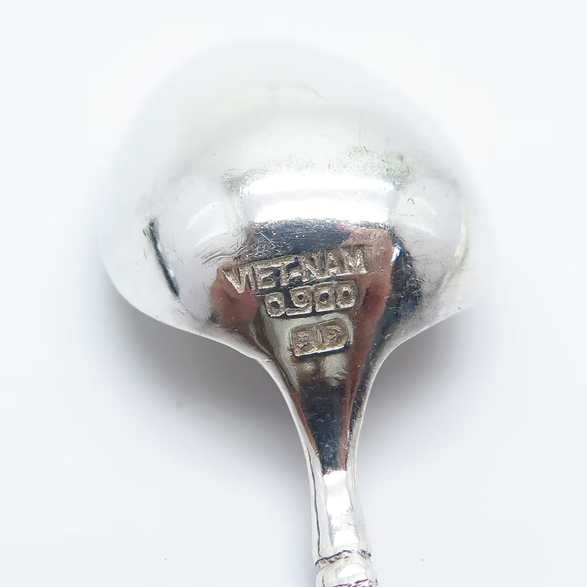 900 Silver Antique Vietnam Man & Bamboo Teaspoon