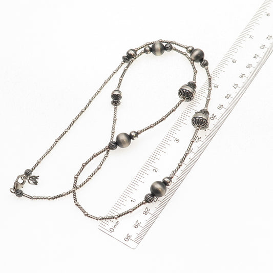 Carolyn Pollack & American West Old Pawn 925 Sterling Navajo Pearls Necklace 26"