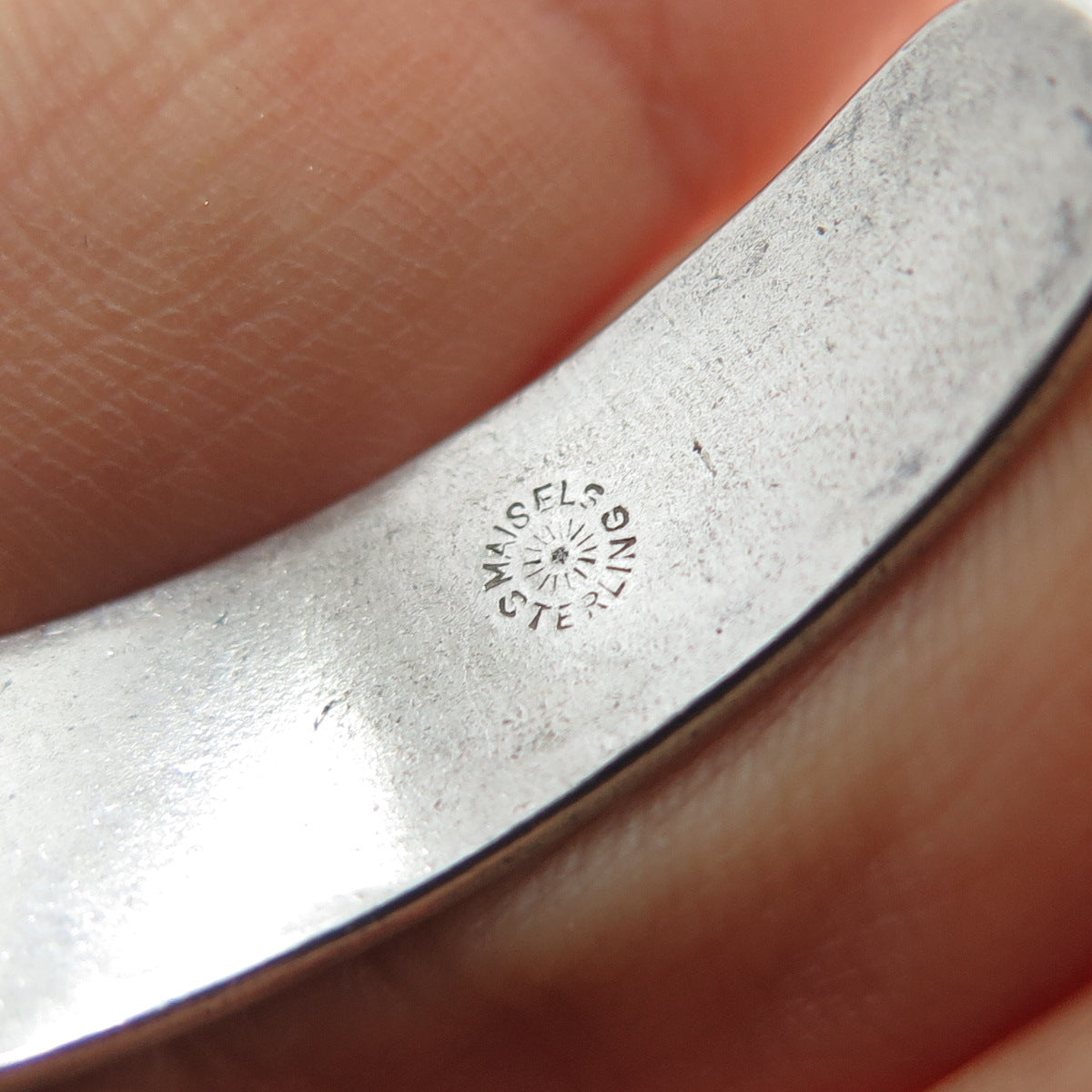 MAISELS INDIAN Old Pawn Sterling Vintage Flower Beaded Adjustable Bracelet 6.5"