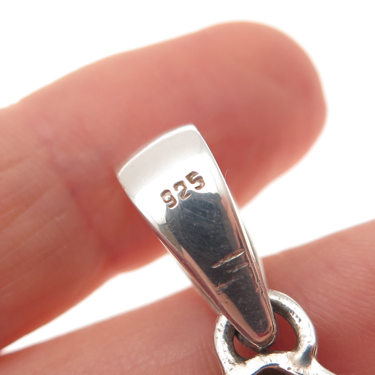 925 Sterling Silver Vintage Real Green Amethyst Stalactite Large 35.2g Pendant