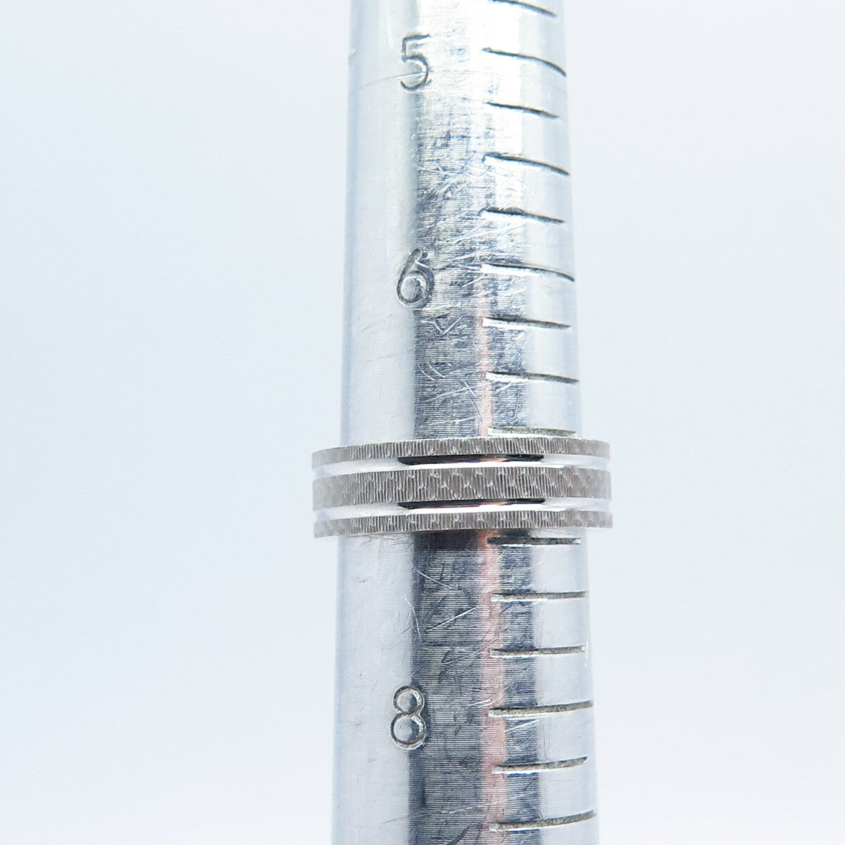 925 Sterling Silver Textured Band Ring Size 6.75