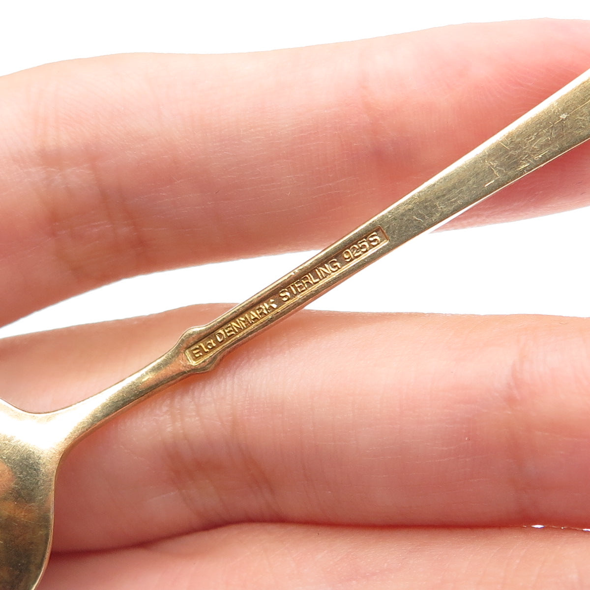 EGON LAURIDSEN 925S Sterling Gold Plated Vintage Denmark Enamel Coffee Spoon