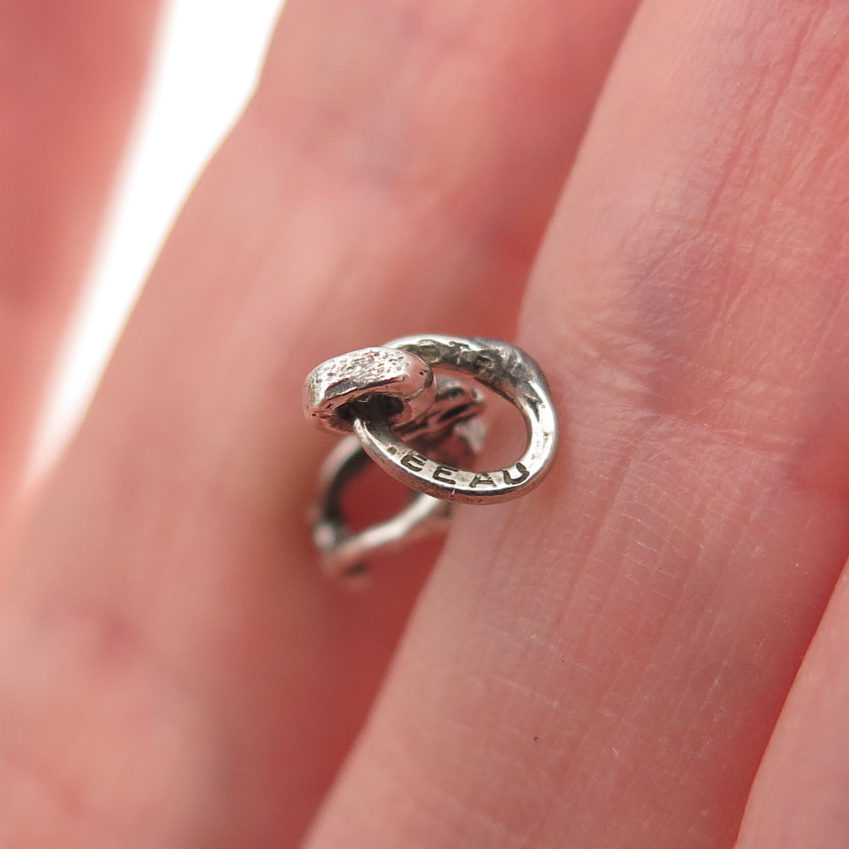 BEAU 925 Sterling Silver Vintage Female Water Skier Oxidized 3D Charm Pendant