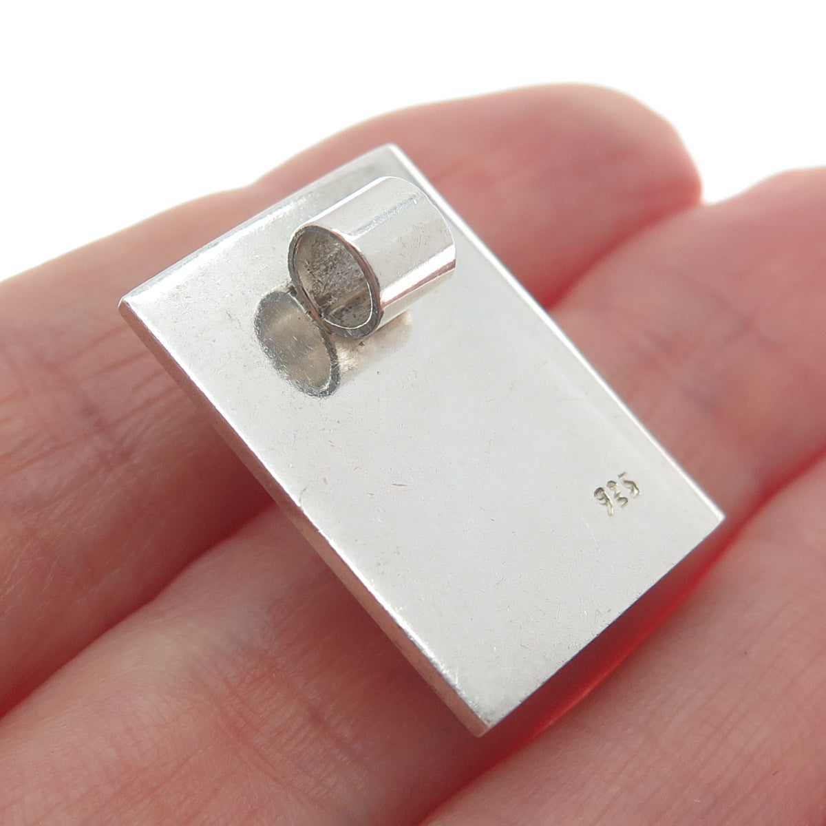 925 Sterling Silver Vintage Real Pearl Modernist Minimalist Pendant