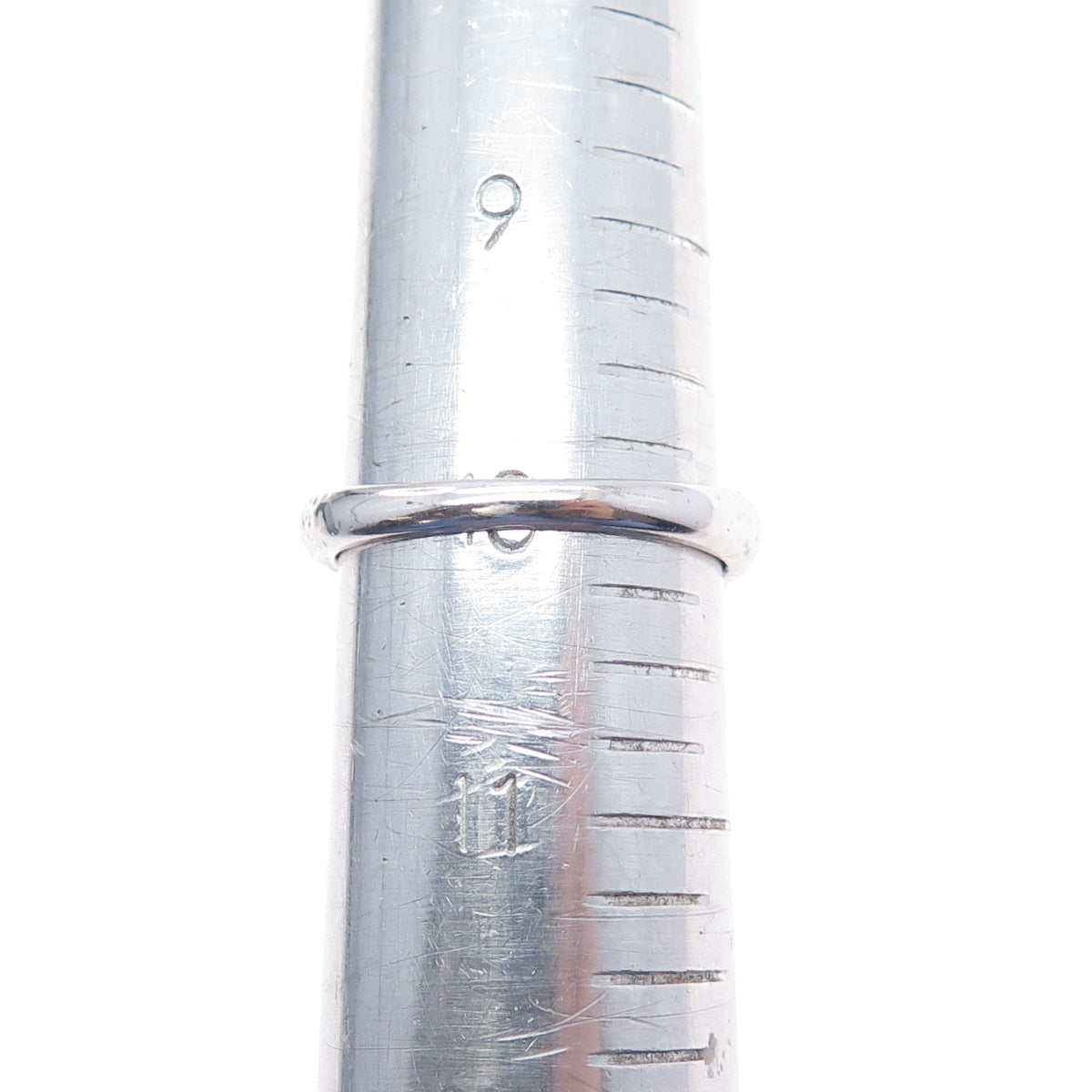 925 Sterling Silver 2-Tone Real Round-Cut Black Spinel Hammered Ring Size 10