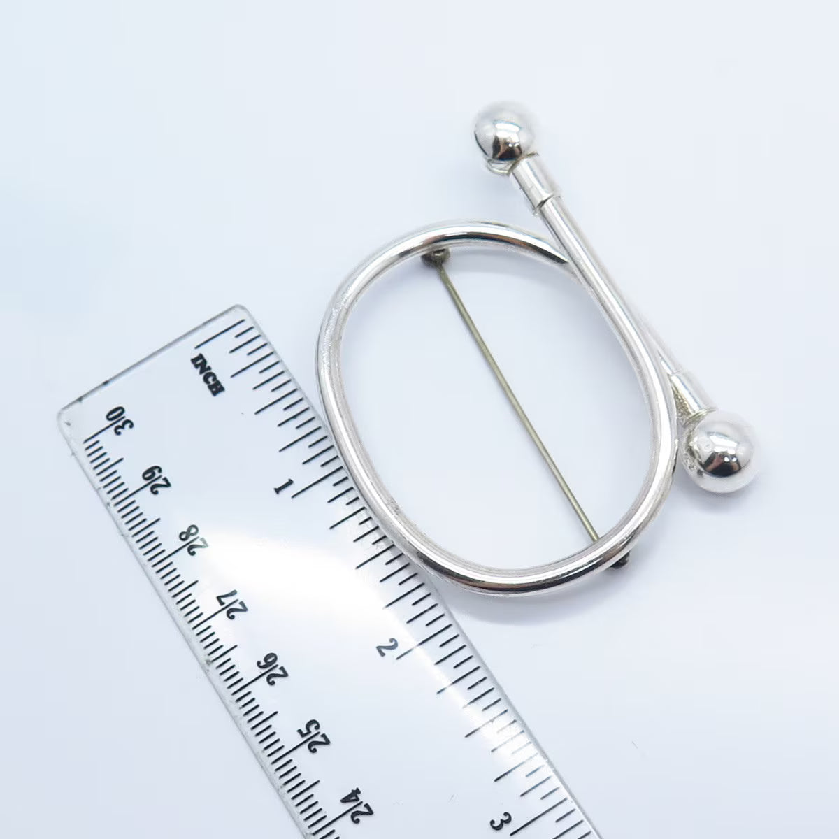 925 Sterling Silver Vintage Modernist Pin Brooch