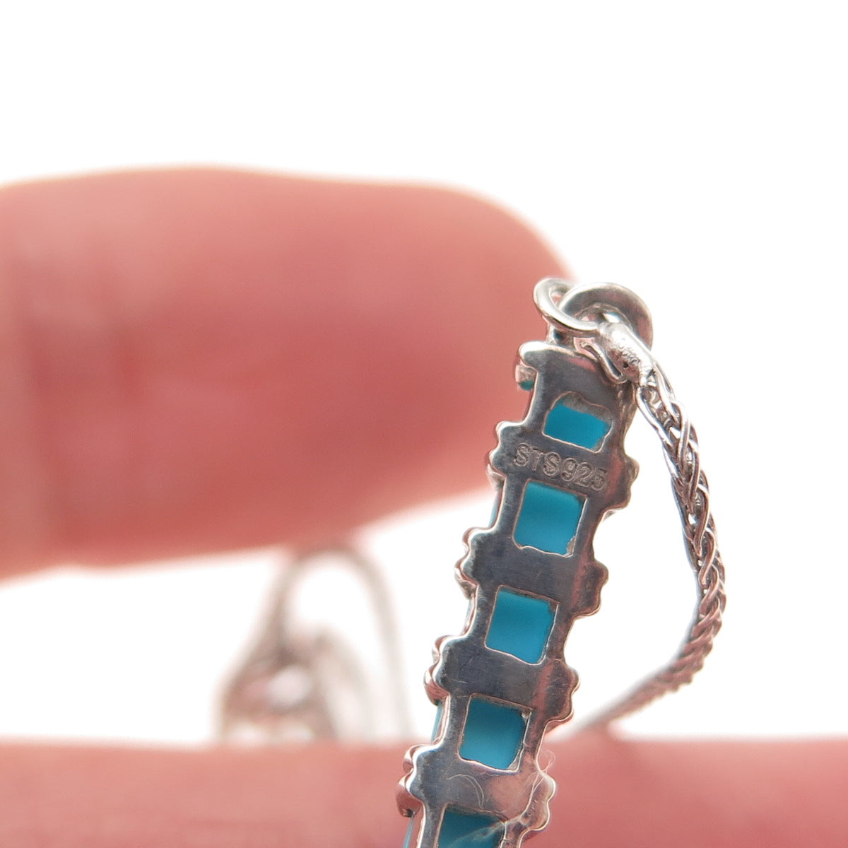 Chuck Clemency 925 Sterling Silver Real Turquoise Adjustable Bracelet 6-9.75"