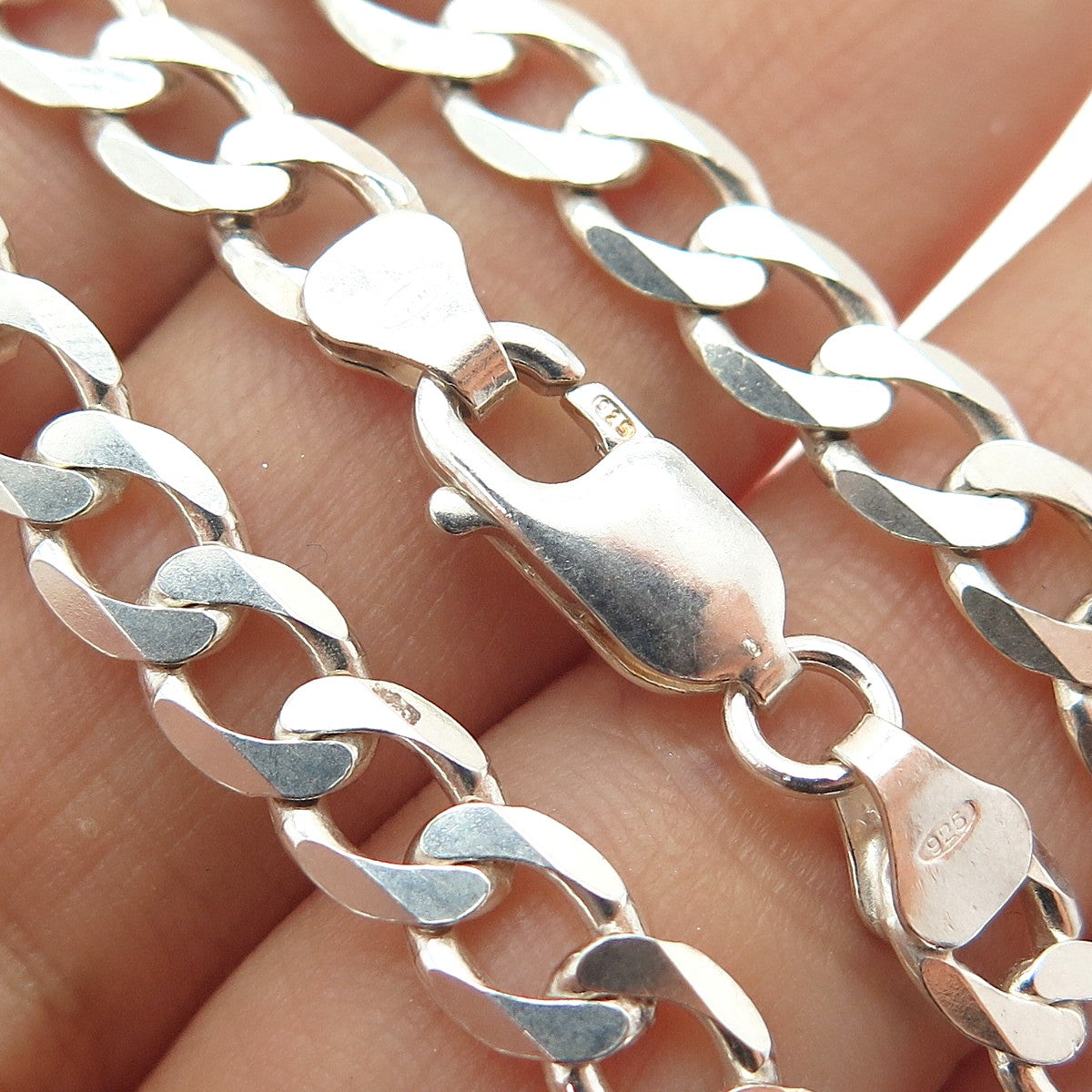 925 Sterling Silver Vintage Curb Chain Necklace 22"