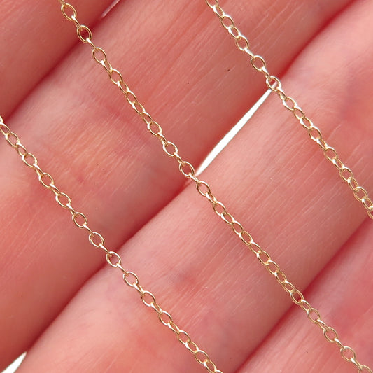 925 Sterling Silver Gold Plated Cable Chain Necklace 20"