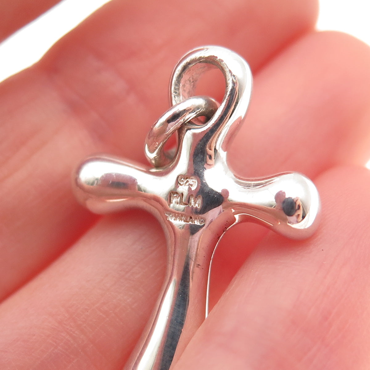 Robert Lee Morris 925 Sterling Silver Vintage Modernist Cross Charm Pendant