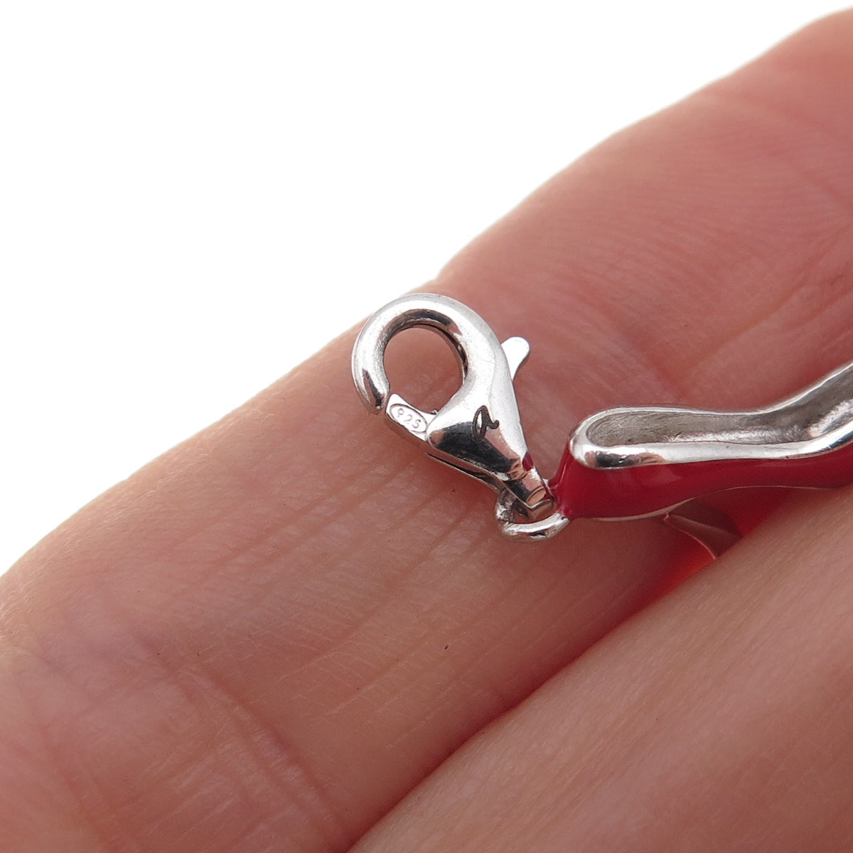 925 Sterling Silver Enamel High-Heel Shoe Lobster Lock Charm Pendant