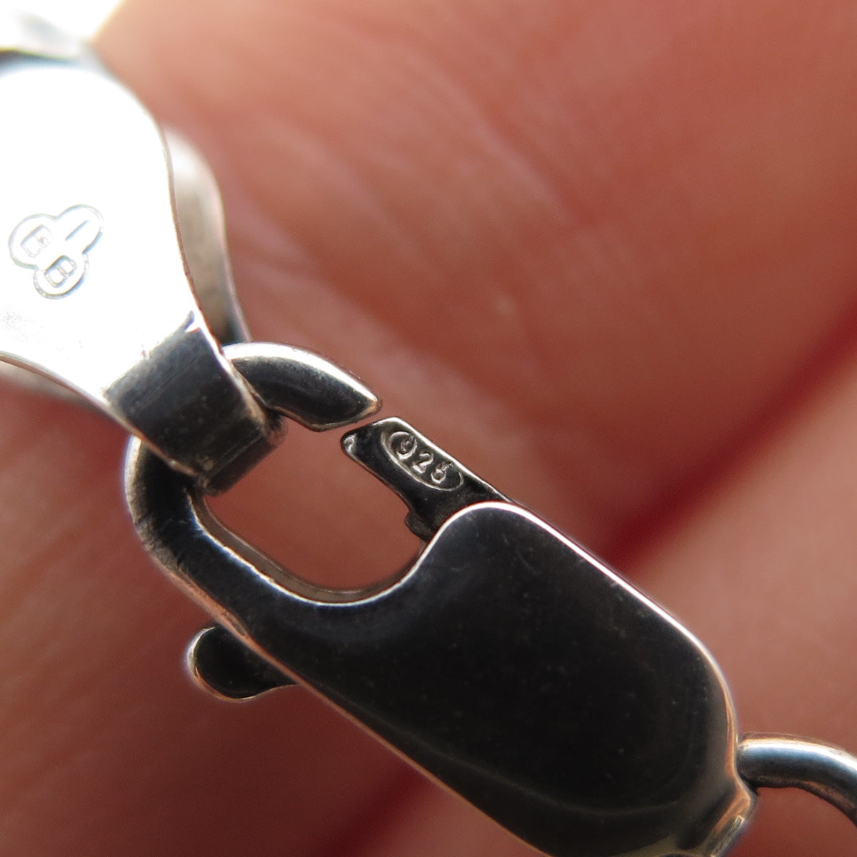 925 Sterling Silver Vintage Italy Figaro Link Oxidized Bracelet 8"