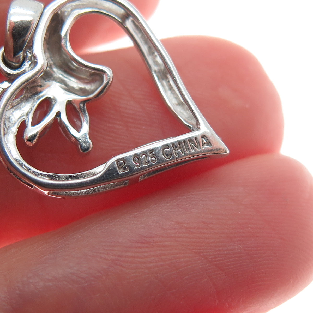 ROSS SIMONS Sterling Silver Real Diamond & Blue Topaz Heart Minimalist Pendant