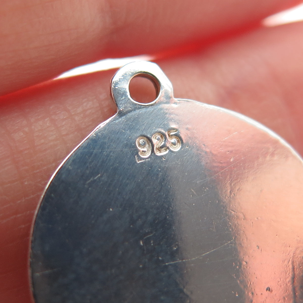 925 Sterling Silver Vintage Enamel Splash Flower Charm Pendant
