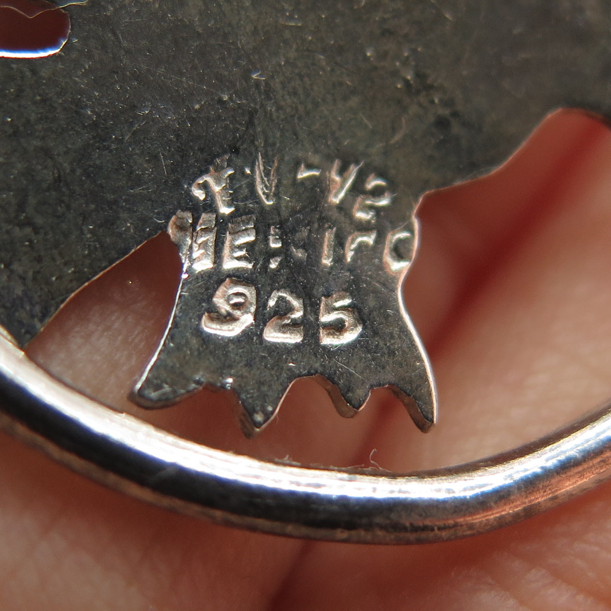 925 Sterling Silver Vintage Mexico Eagle Bird Oxidized Charm Pendant