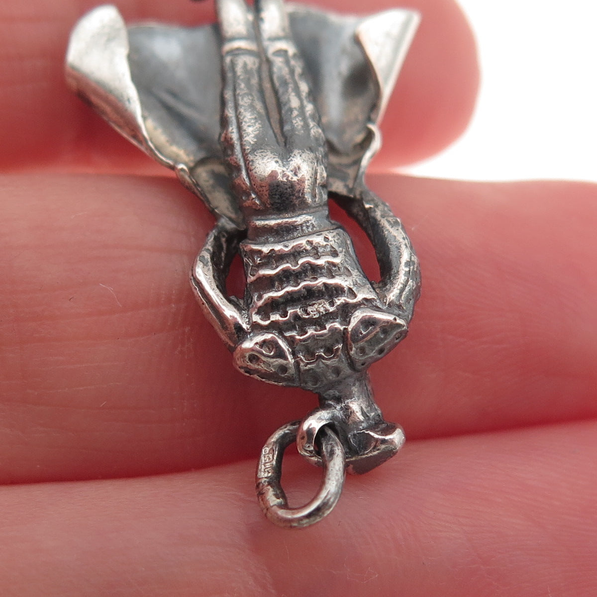 925 Sterling Silver Vintage Matador Bullfighter Oxidized Charm Pendant