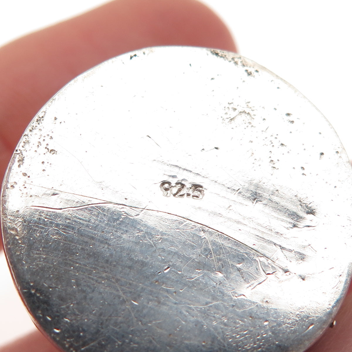 925 Sterling Silver Vintage Enamel Floral Snuff / Pill Box