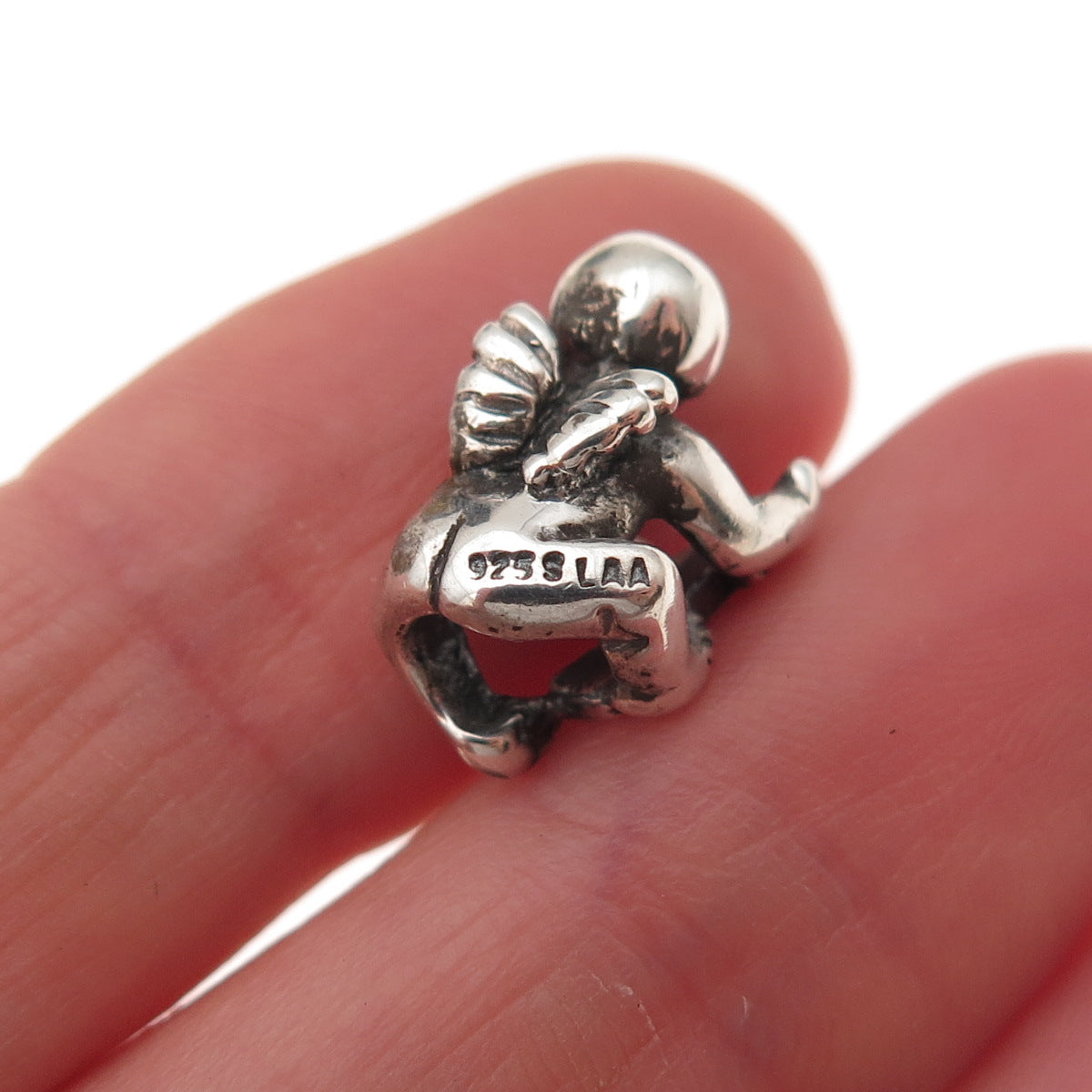 Trollbeads LAA 925 Sterling Silver 1st Birthday Cherub Slide Bead Charm