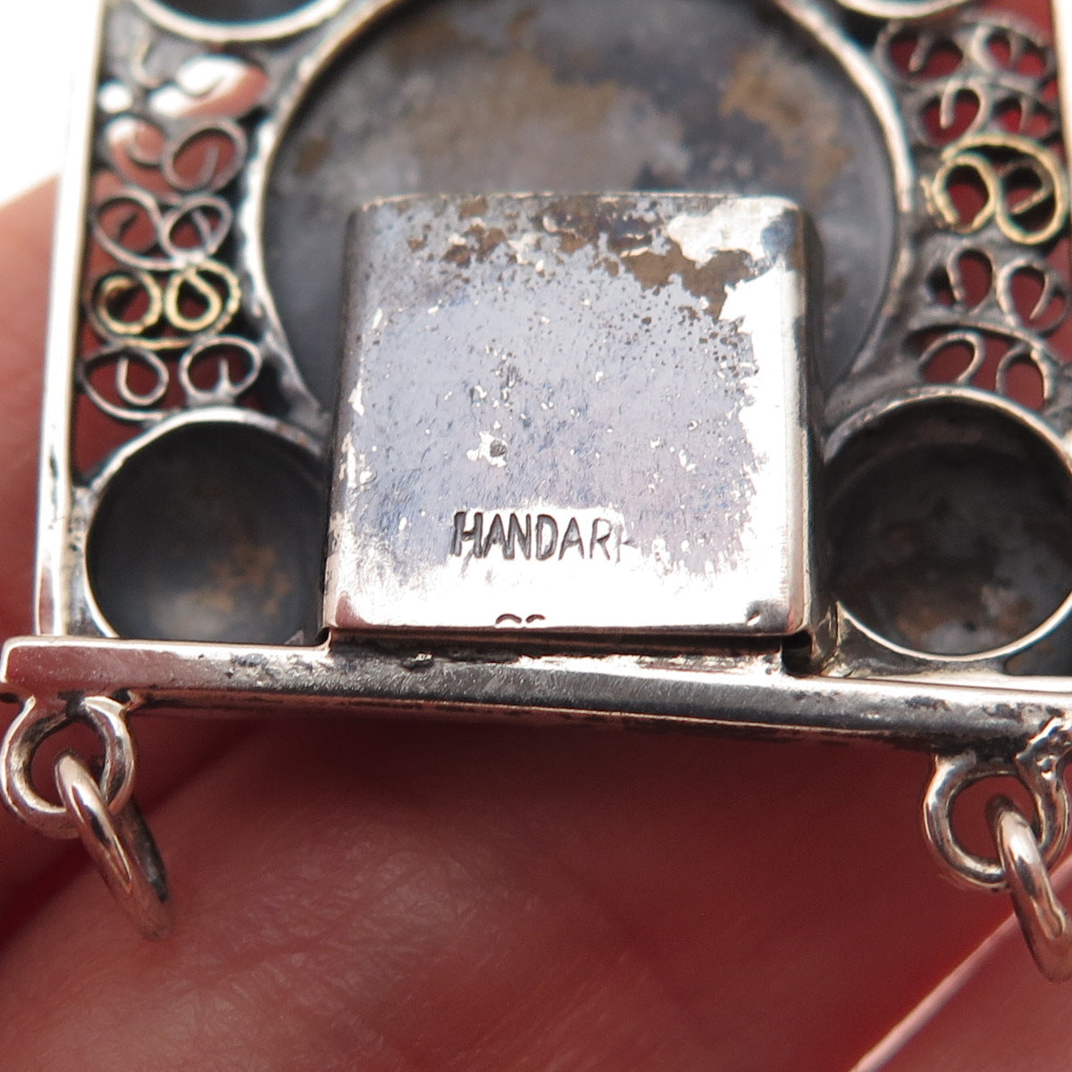 800 Silver Antique Art Deco Germany Bracelet / Necklace Handarbeit Box Lock