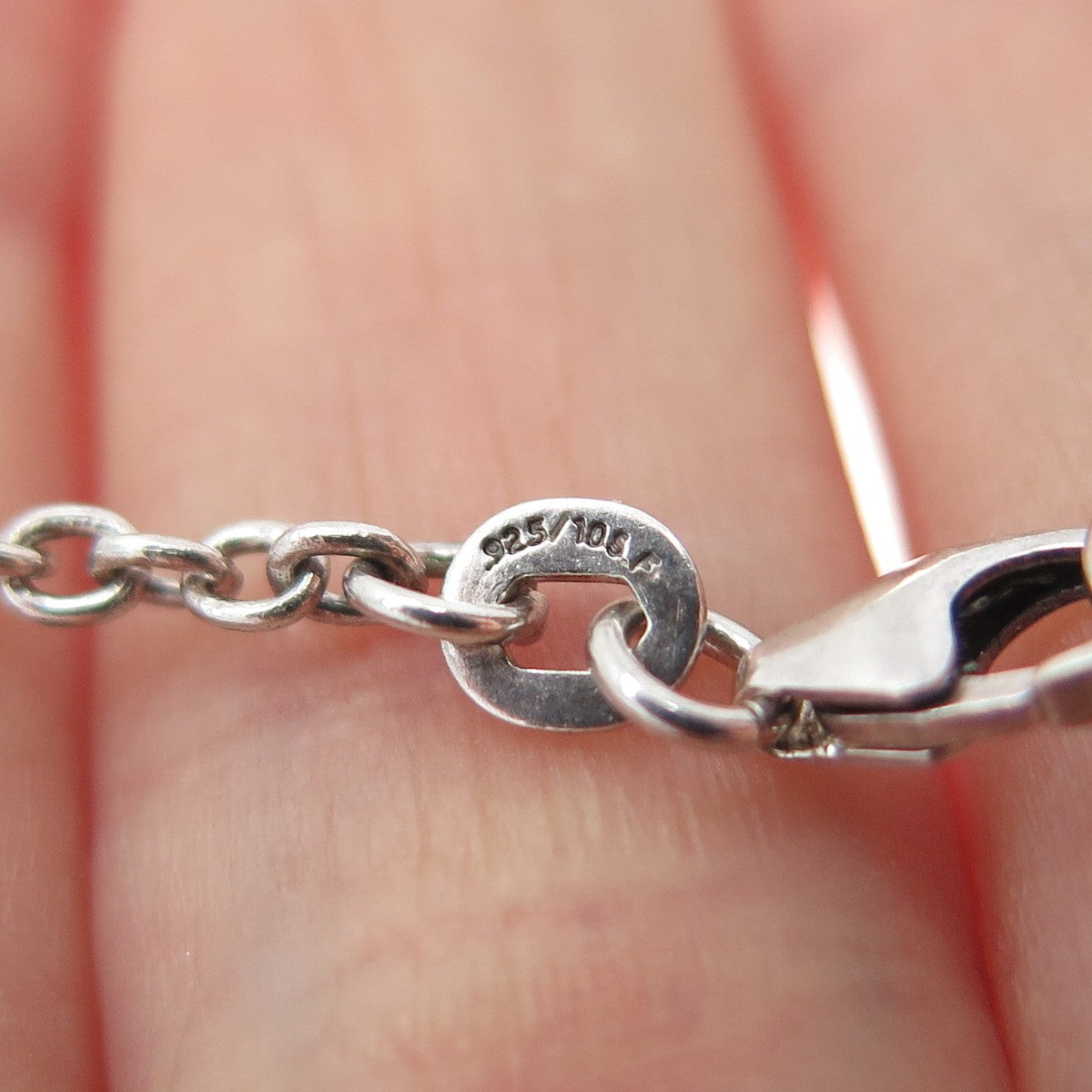 OR PAZ PZ 925 Sterling Silver Vintage Floral Teardrop Cable Chain Necklace 16"