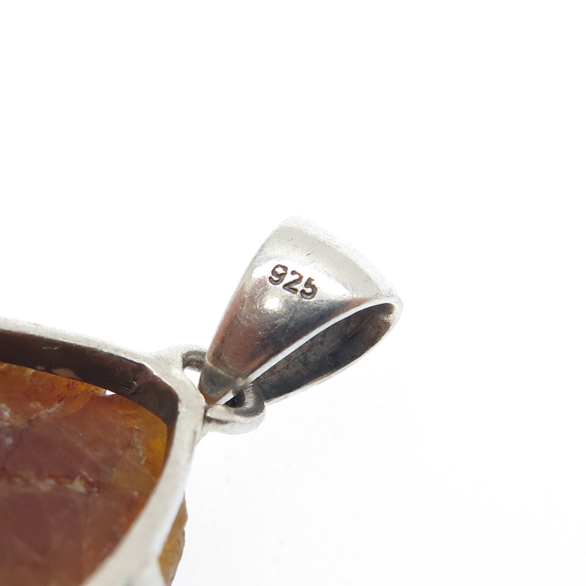 925 Sterling Silver Vintage Real Calcite & Peridot Evil's Eye Charm Pendant
