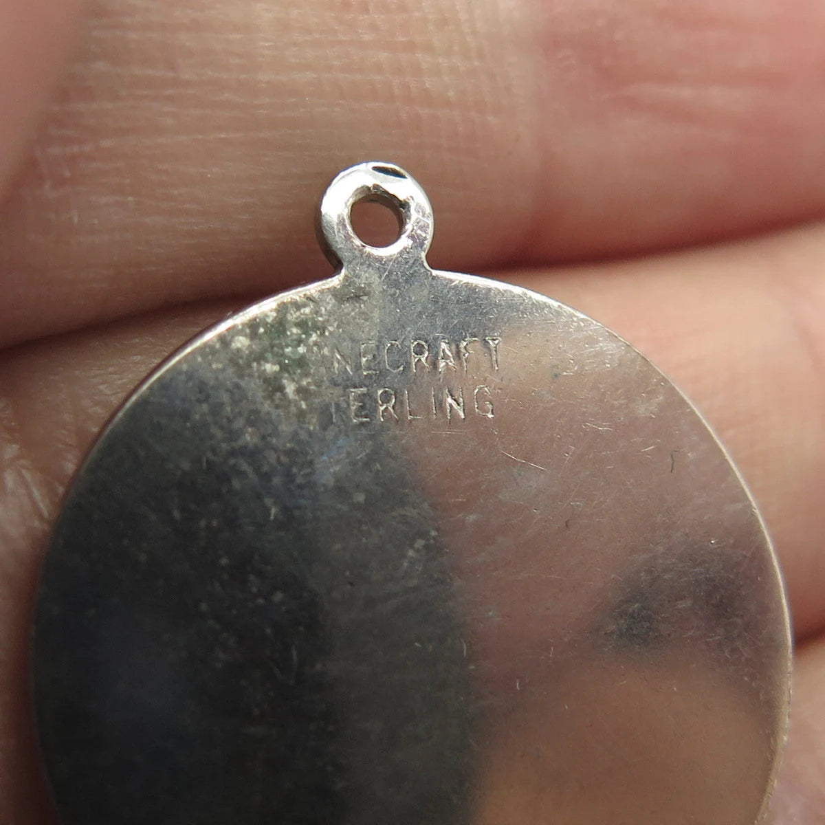925 Sterling Silver Vintage Danecraft "Happy Birthday" Round Charm Pendant