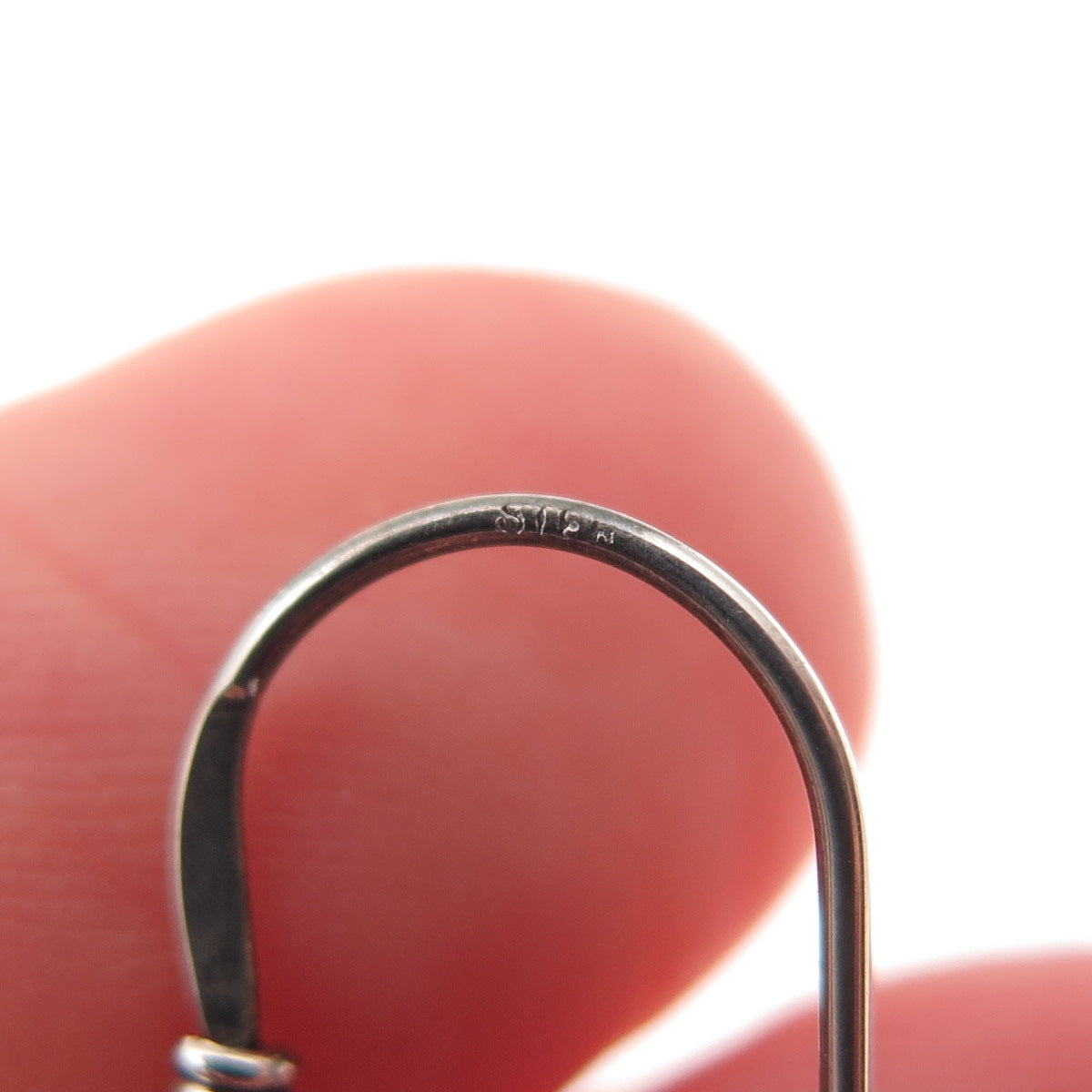 925 Sterling Silver Vintage Crescent Ornate Floral Oxidized Dangle Earrings