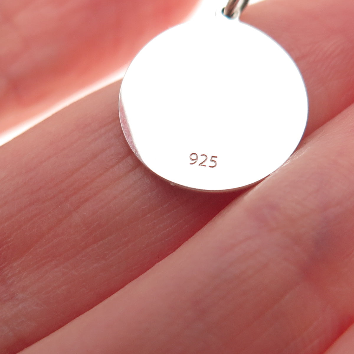 925 Sterling Silver Blue Enamel Taurus Zodiac Round Tag Mini Charm Pendant