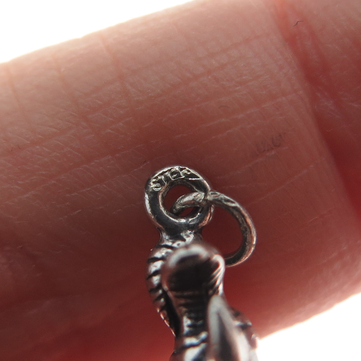 Old Pawn 925 Sterling Silver Vintage Indian Chief Kachina Doll Oxidized Pendant