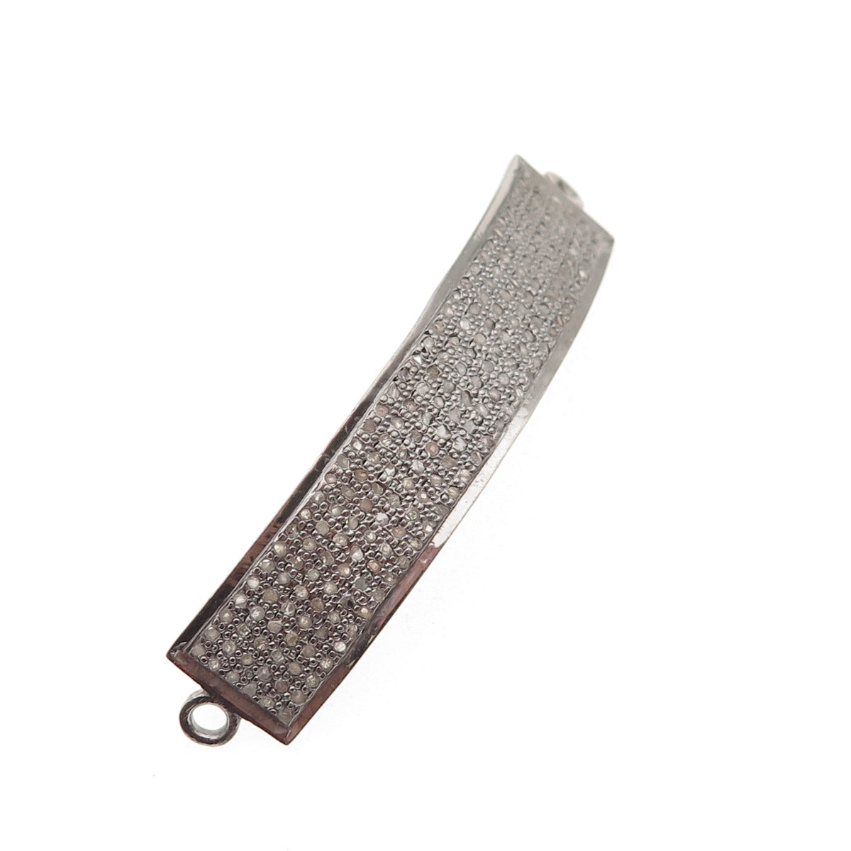 925 Sterling Silver Real Round-Cut Diamond ID Bracelet Centerpiece Part