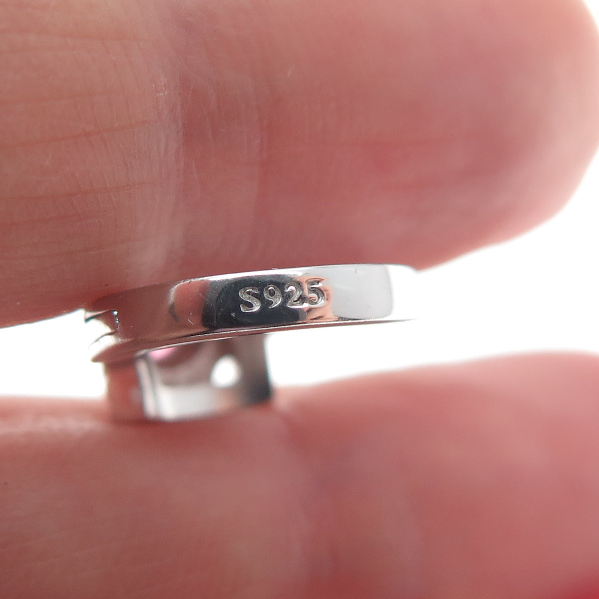 925 Sterling Silver Marquise-Cut Pink & Round-Cut White C Z Hoop Earrings