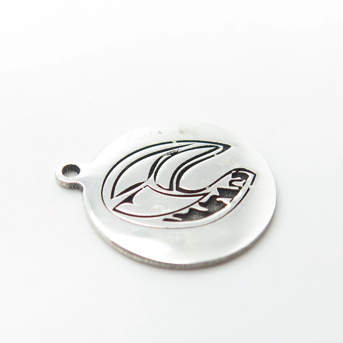 925 Sterling Silver USA Two In Town Flamingo Bird Charm Pendant