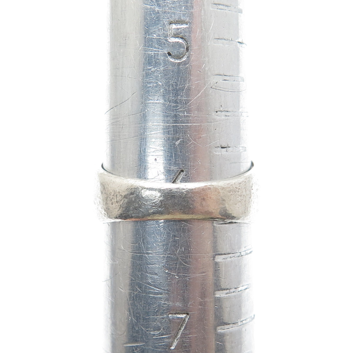 925 Sterling Silver Vintage Chevron 4-Row Oxidized Ring Size 6.25