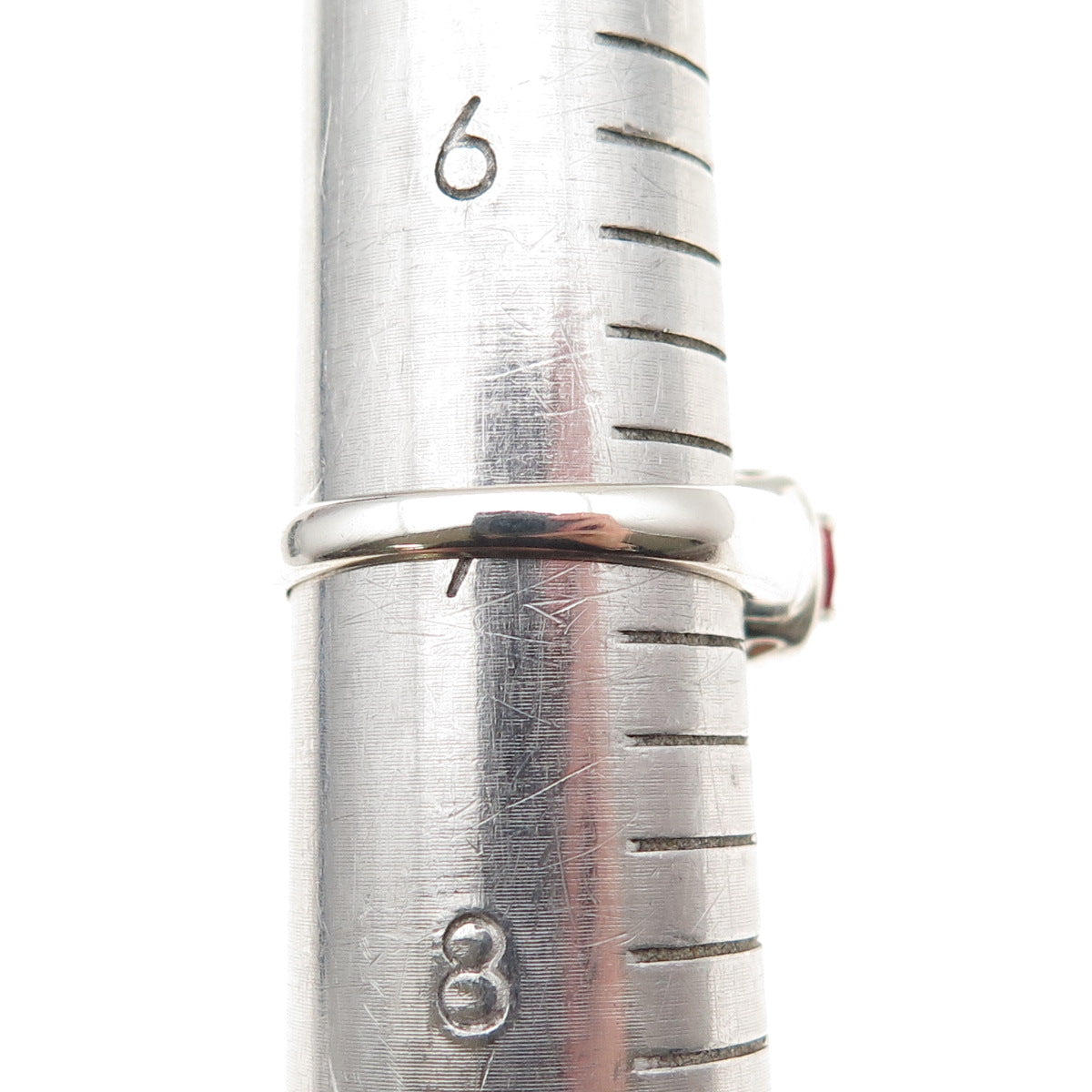 925 Sterling Silver Real Fire Topaz & C Z Ring Size 7