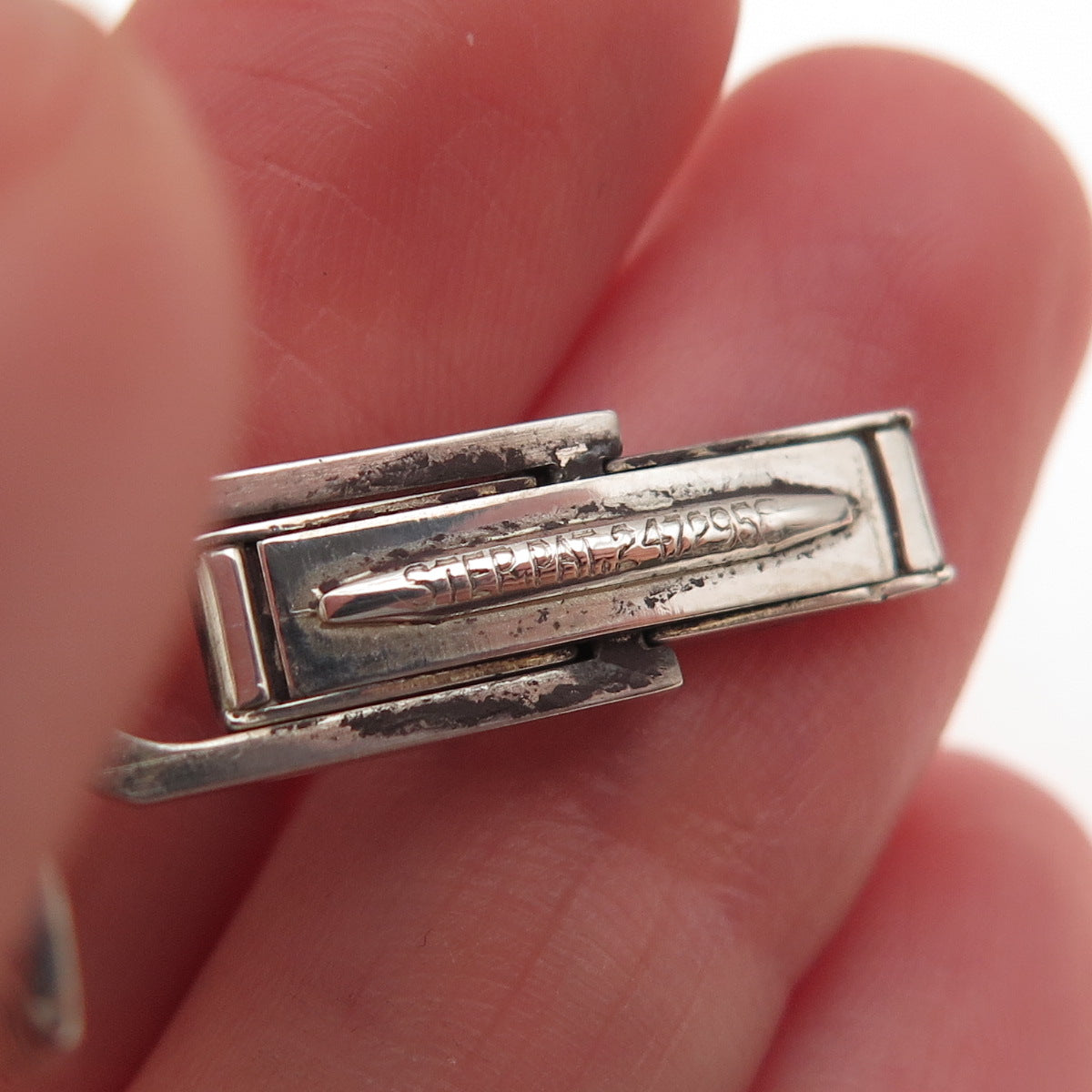 925 Sterling Silver Vintage Real Bisbee Turquoise Oxidized Cufflinks