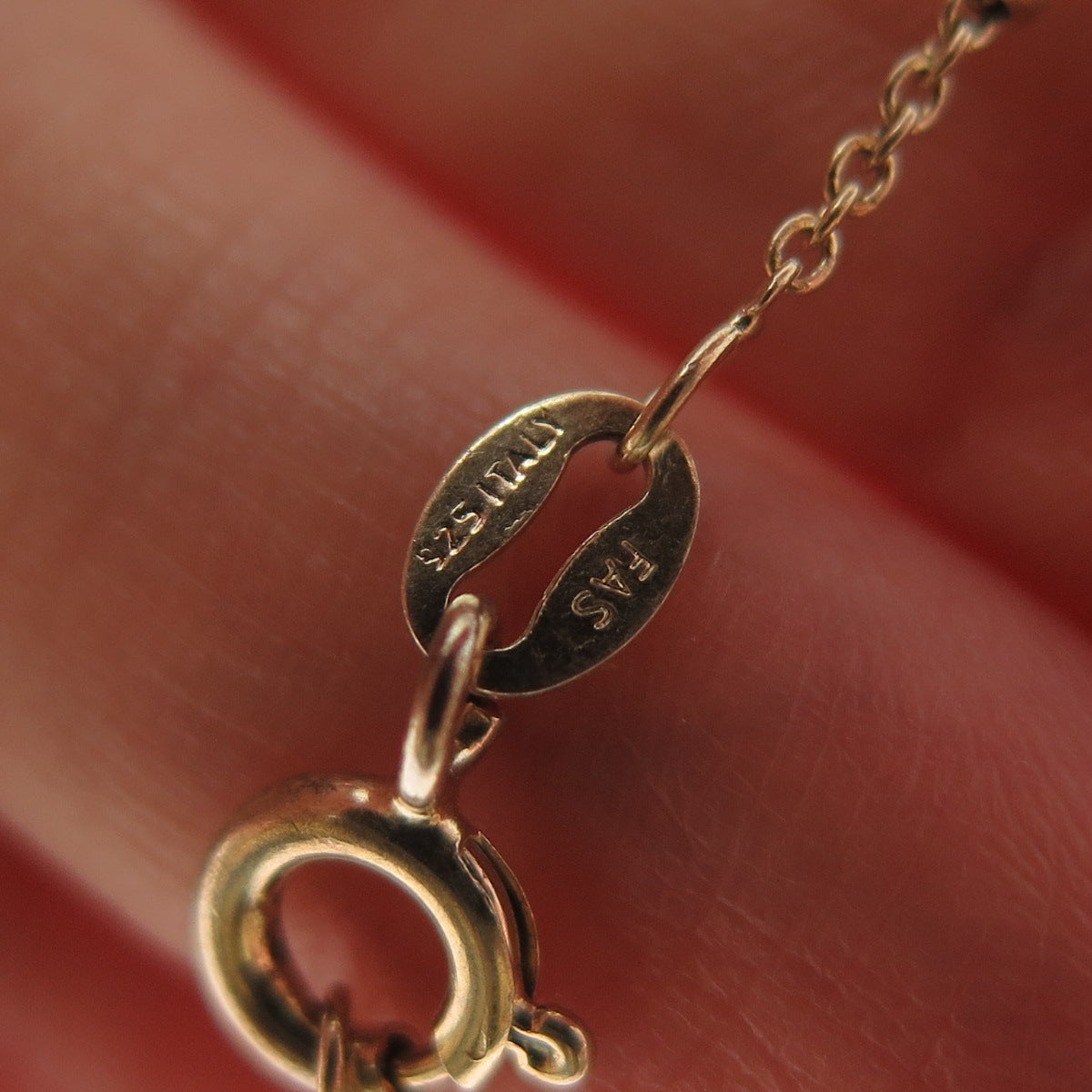 925 Sterling Silver Gold Plated C Z Animal Pattern Beaded Chain Necklace 16"