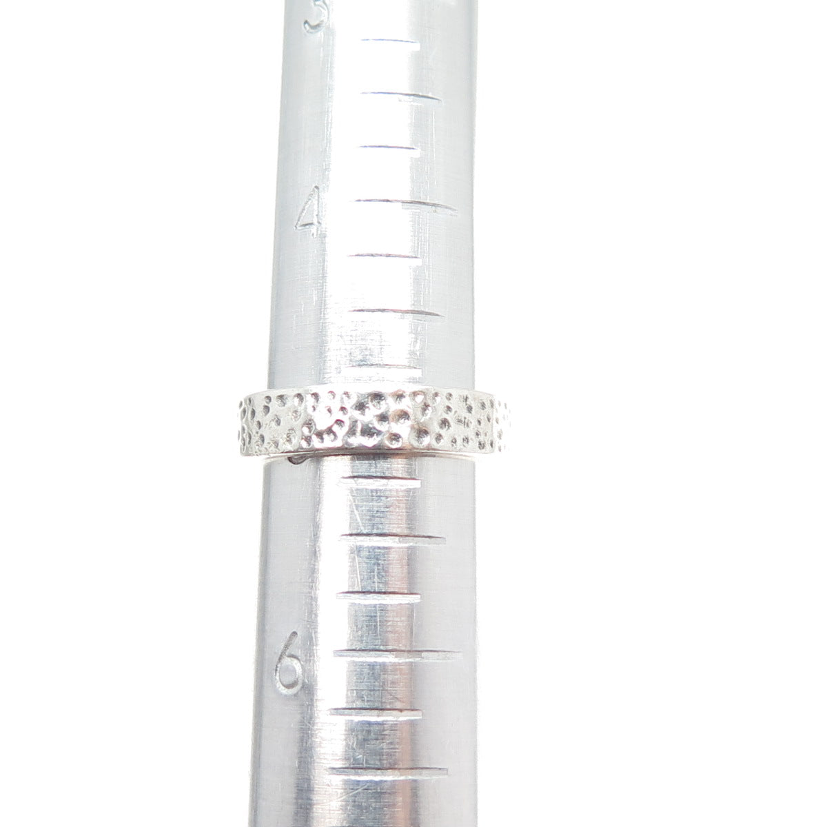 925 Sterling Silver Vintage Blessed Be Hammered Oxidized Band Ring Size 5