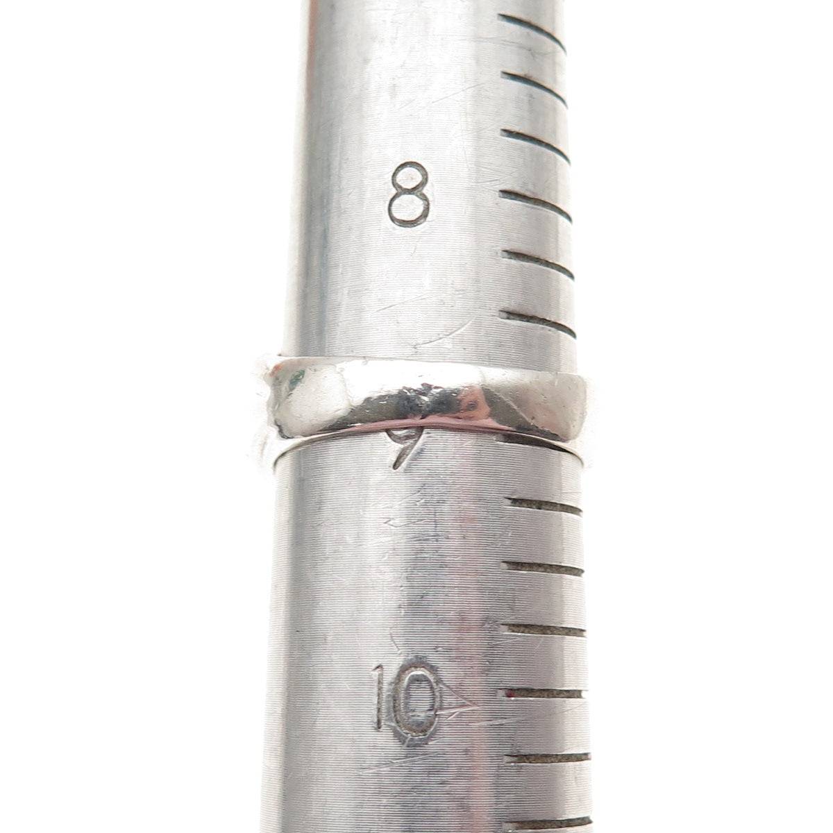 925 Sterling Silver Vintage England Modernist Ribbed Oxidized Ring Size 9