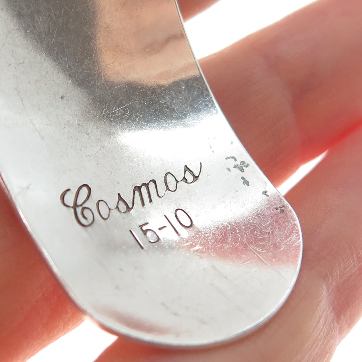 S KIRK & SON 925 Sterling Silver Antique Flower Adjustable Cuff Bracelet 7.25"