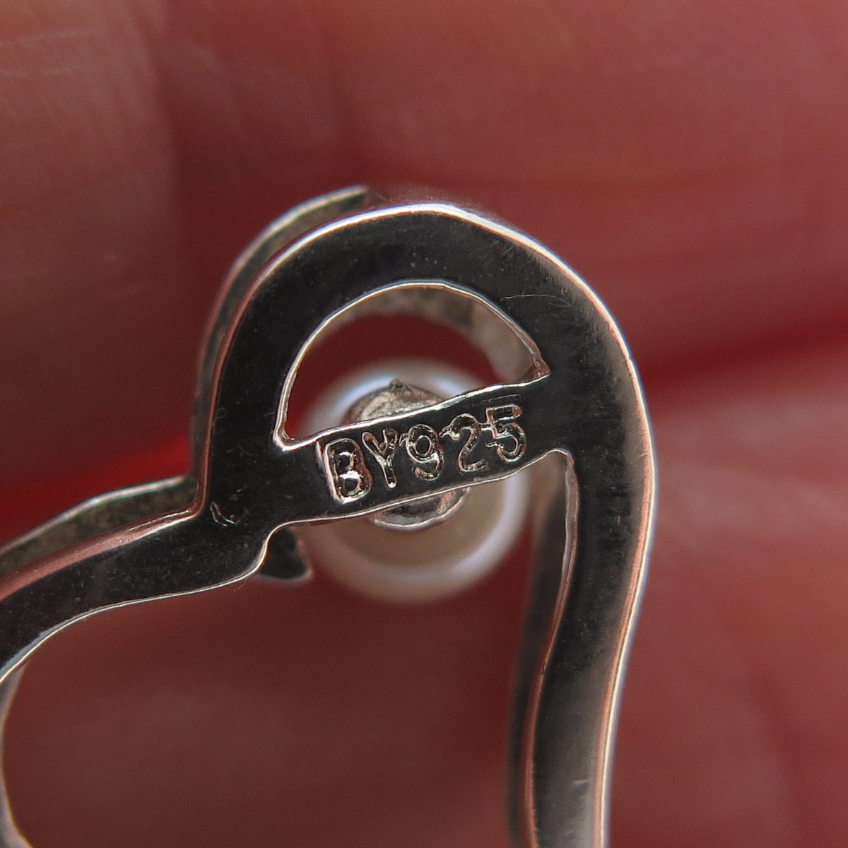 925 Sterling Silver Real Pearl Heart Minimalist Slide Pendant