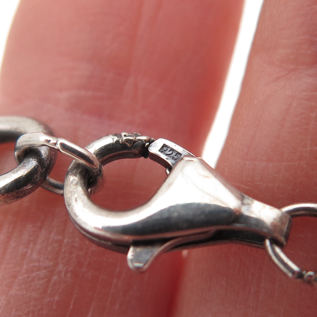 925 Sterling Silver Vintage Multi-Oval Cable Oxidized Chain Necklace 32"