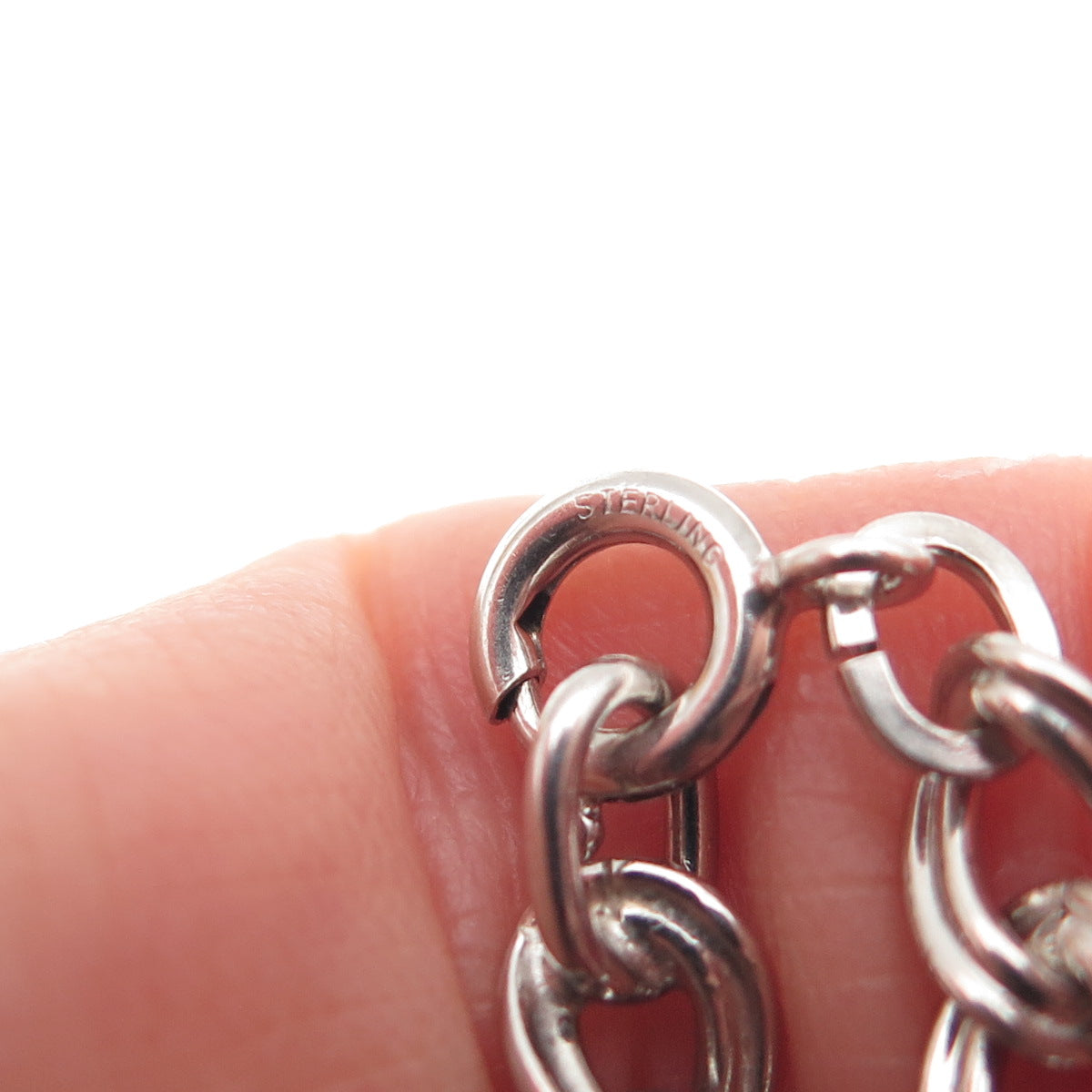 925 Sterling Silver Vintage Double Curb Link Bracelet 6.75"